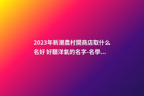 2023年新潮農村開商店取什么名好 好聽洋氣的名字-名學網-第1張-店鋪起名-玄機派